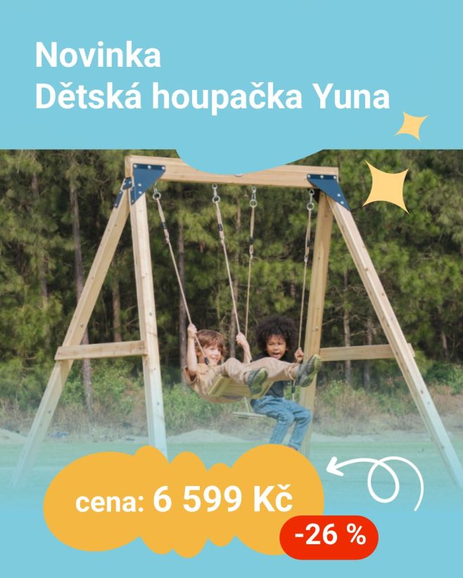 🌟 K houpání teď můžete vybírat z Houpačka Yuna – dvousedadlová dřevěná houpačka￼ – skvělá pro společné houpání, a...