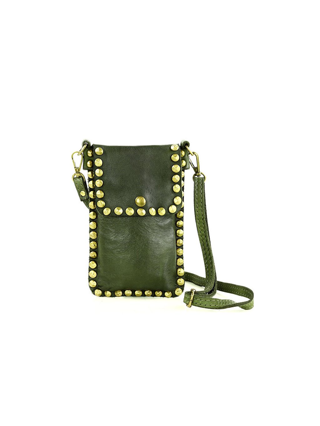Kožená crossbody kabelka Mazzini MM218 zelená