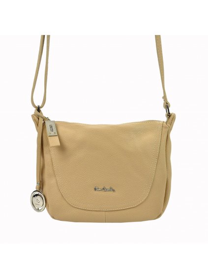 Kožená crossbody kabelka Pierre Cardin FRZ 1721 béžová