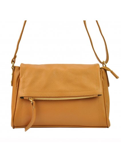 Kožená crossbody kabelka Patrizia Piu 417-011 camel