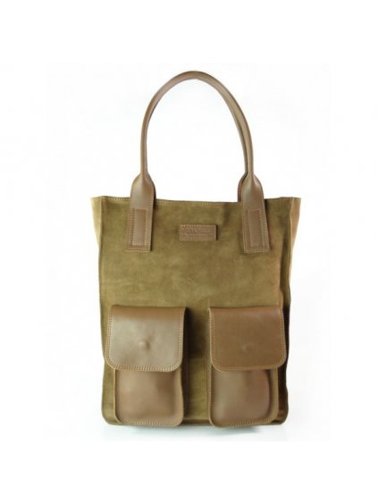 Kožená shopper bag kabelka Vera Pelle 04Xb camel