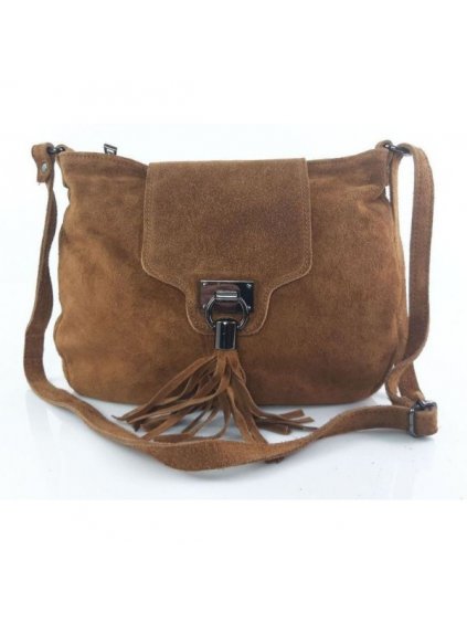 Kožená crossbody kabelka Vera Pelle VPZ55R hnědá