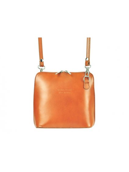 Kožená crossbody kabelka Vera Pelle 1702 camel