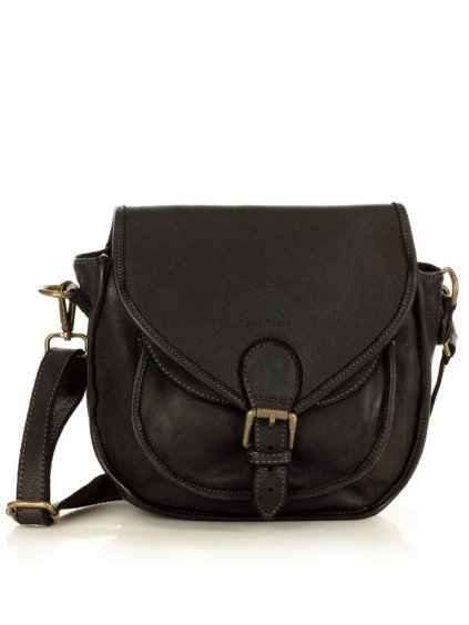 Kožená crossbody kabelka Mazzini M138 černá
