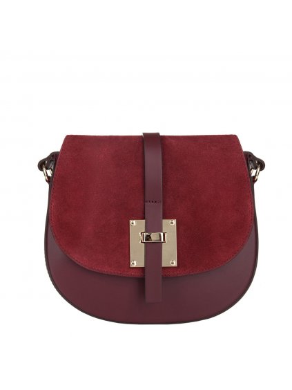 Kožená crossbody kabelka Laura 014 vínová (1)