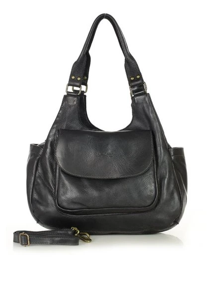 Kožená kabelka přes rameno Mazzini M154 černá