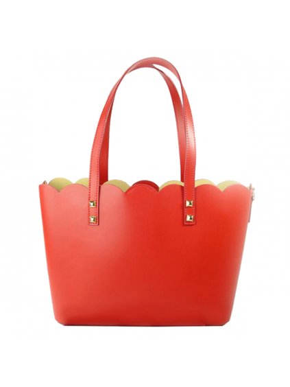 Kožená shopper bag kabelka Giulia 0235 červená (1)