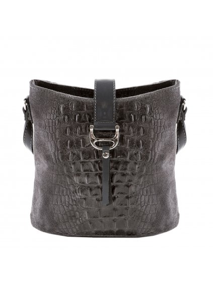 Kožená crossbody kabelka Giulia 17 COCO šedá (3)