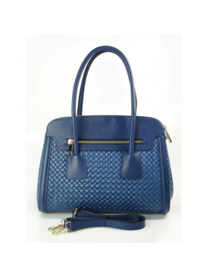 Kožená kufříková kabelka Alessia NM33RX modrá