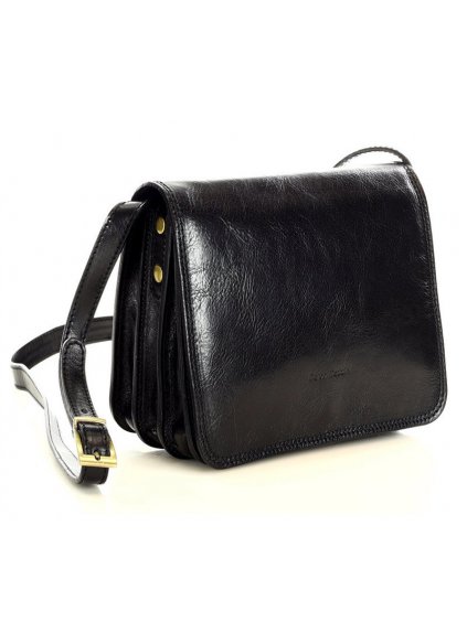 Kožená crossbody kabelka Mazzini M17M8 černá