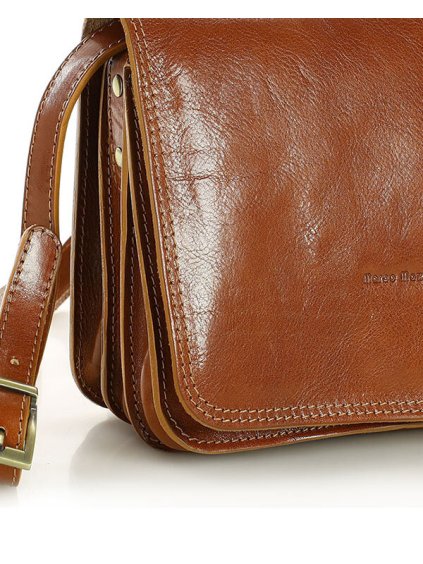 Kožená crossbody kabelka Mazzini M17M8 camel