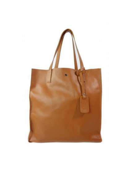 Kožená shopper bag kabelka Vera Pelle 032B camel