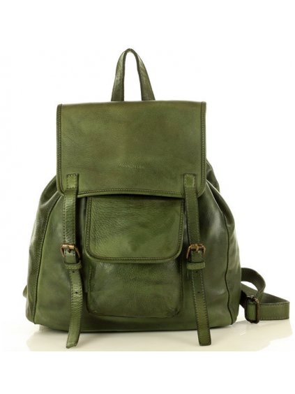 Dámský kožený batoh Mazzini M131 zelený