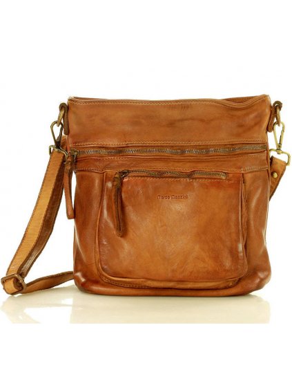 Kožená crossbody kabelka Mazzini M60 camel