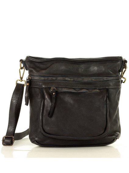 Kožená crossbody kabelka Mazzini M60 černá