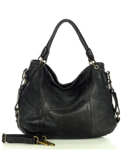 Kožená kabelka přes rameno Mazzini M136 černá