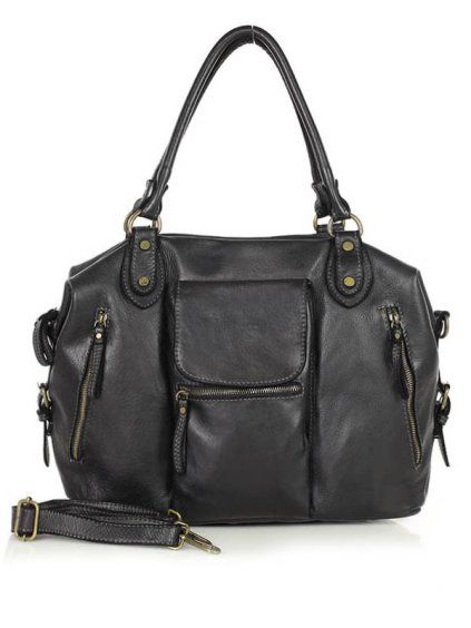 Kožená kabelka Mazzini M1M89 černá