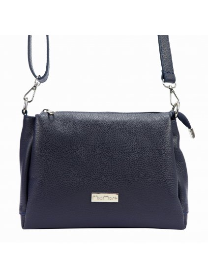 Kožená crossbody kabelka MiaMore 01-002 tmavě modrá