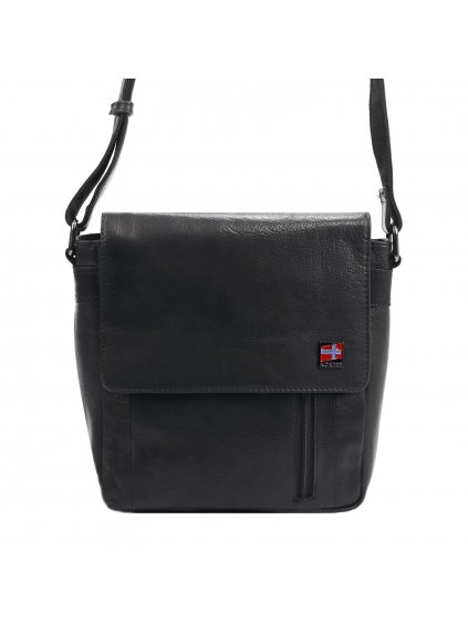 Pánská kožená taška přes rameno Nordee HN1992 černá