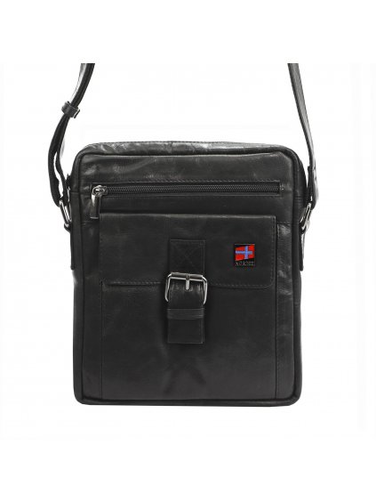 Pánská kožená taška přes rameno Nordee HN7692 černá