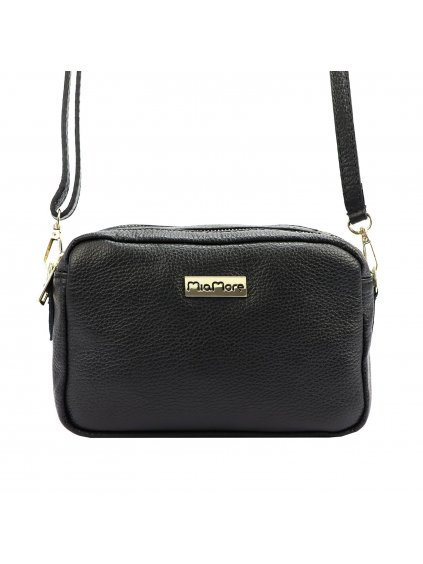 Kožená crossbody kabelka MiaMore 01-027 černá