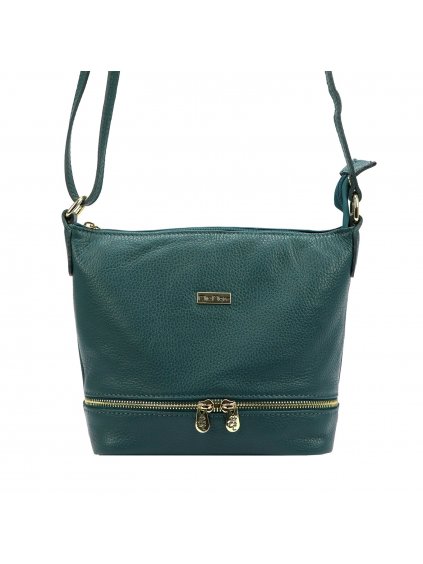 Kožená crossbody kabelka MiaMore 01-019 tyrkysová