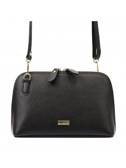 Kožená crossbody kabelka MiaMore 01-043 černá