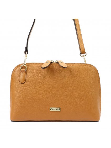 Kožená crossbody kabelka MiaMore 01-043 camel