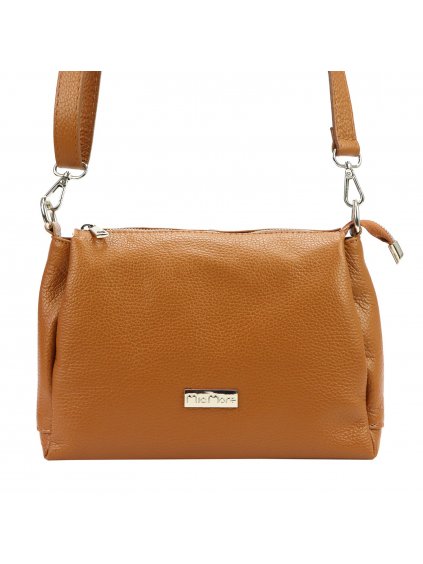 Kožená crossbody kabelka MiaMore 01-002 camel