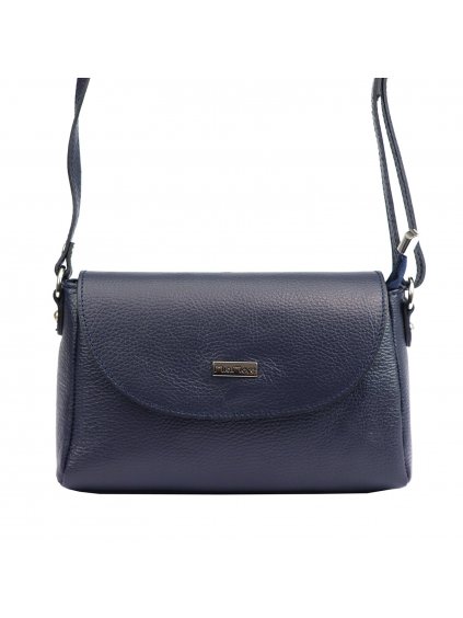 Kožená crossbody kabelka MiaMore 01-018 modrá