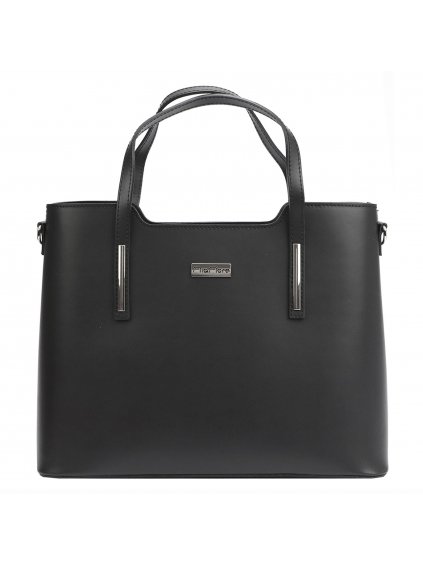 Kožená kufříková kabelka0 MiaMore 1-035 D černá