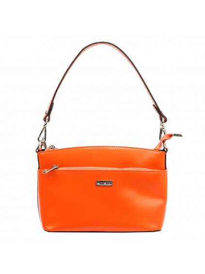 Kožená crossbody kabelka MiaMore 01-013b oranžová