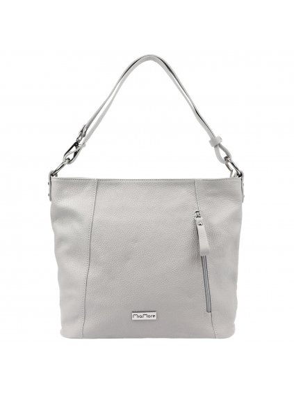 Kožená kabelka MiaMore 01-045 šedá