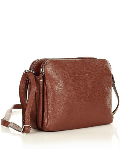 Kožená crossbody kabelka Mazzini MM410 hnědá
