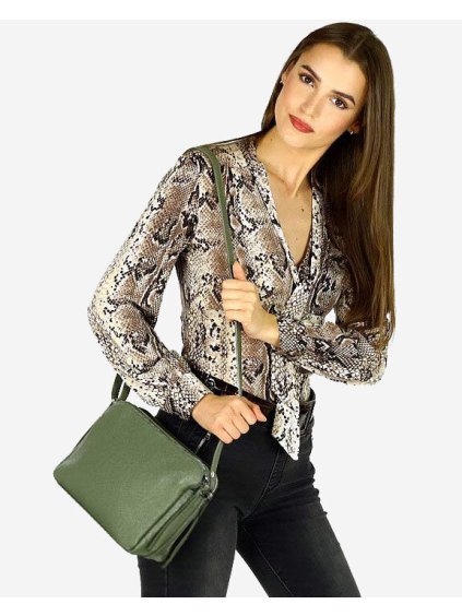 Kožená crossbody kabelka Mazzini MM410 zelená