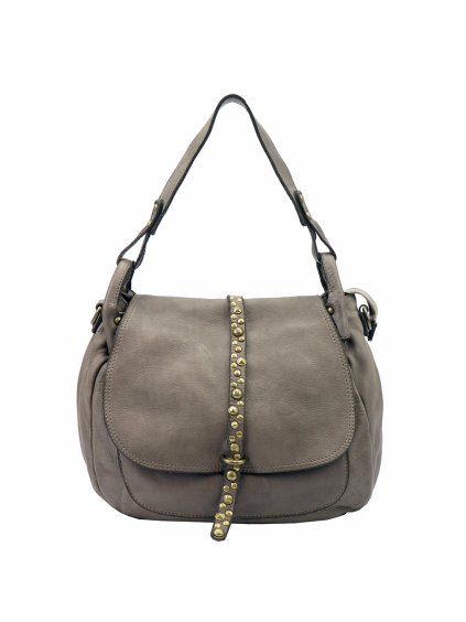 Kožená kabelka přes rameno VS 006 tmavě béžová