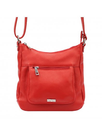 Kožená crossbody kabelka MiaMore 01-039 červená