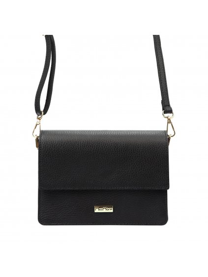 Kožená crossbody kabelka MiaMore 01-054 černá