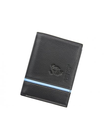 Pánská kožená peněženka Harvey Miller Polo Club 5313 475 černá / modrá
