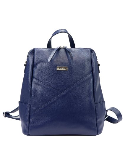 Dámský kožený batoh MiaMore 01-047 modrý
