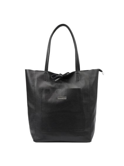 Kožená kabelka přes rameno MiaMore 01-060 černá