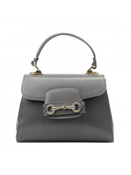 Kožená kufříková kabelka Luka 20-057 šedá