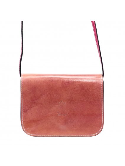 Kožená crossbody kabelka Florence 43 růžová / oranžová