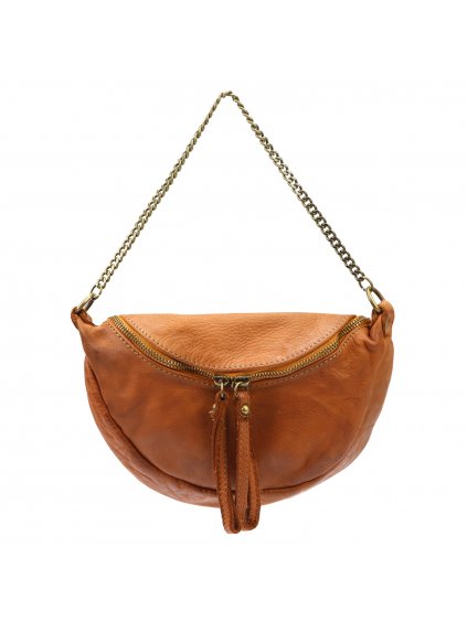 Dámská kožená crossbody kabelka VS 018 camel