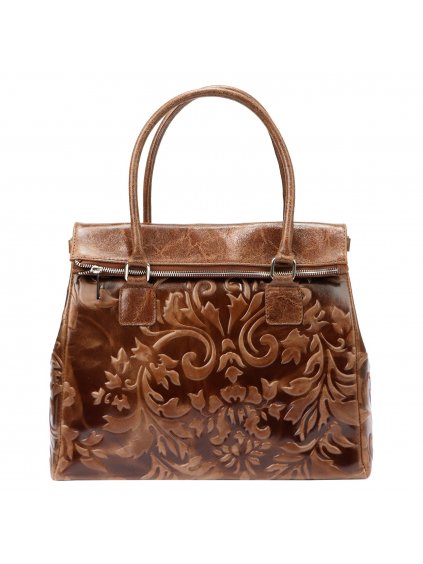 Kožená kufříková kabelka Luka 20-054 hnědá