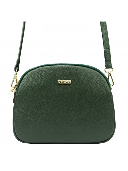 Kožená crossbody kabelka MiaMore 01-064 zelená