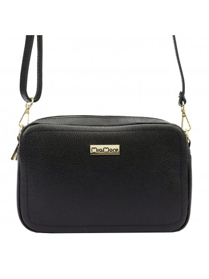 Kožená crossbody kabelka MiaMore 01-063 černá