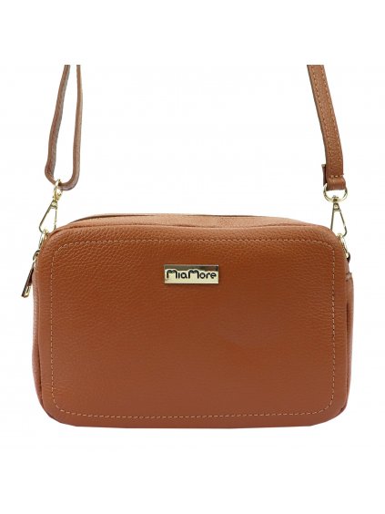 Kožená crossbody kabelka MiaMore 01-063 camel