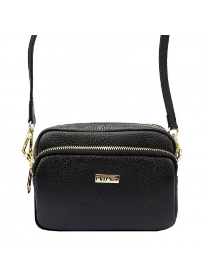 Kožená crossbody kabelka MiaMore 01-062 černá