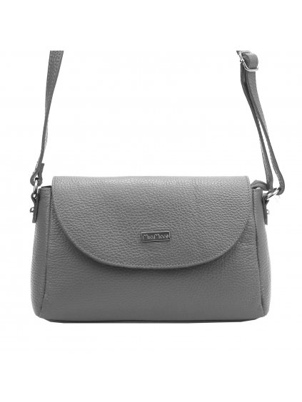 Kožená crossbody kabelka MiaMore 01-018 tmavě šedá